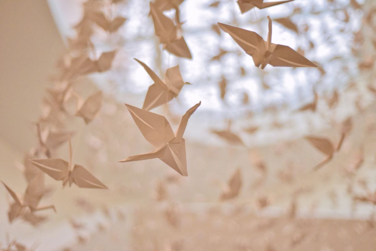 origami kurtyna wesele dekoracja diy